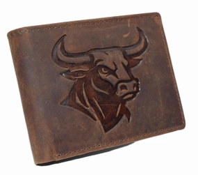 Weekend Flash Offer Sale Ending Soon Marshal Genuine Leather Rfid Bifold Wallet For Men Western Bull Design Rustic Cowboy Wallet