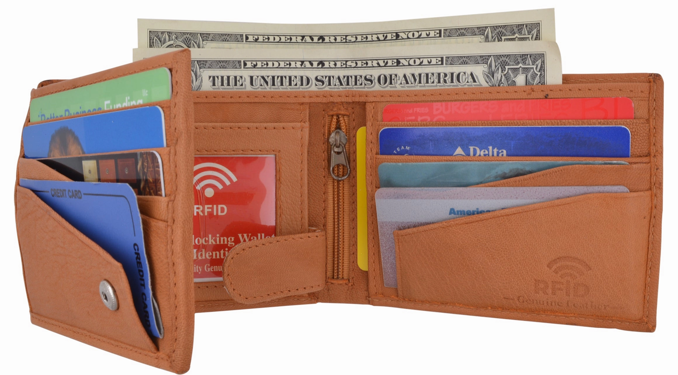 Mens Rfid Blocking Leather Credit Card Id Snap Holder Bifold Wallet Flash Sale Alert Now