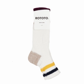 Hot Offer Inside Rototo Two Stripe White / Navy / Yellow