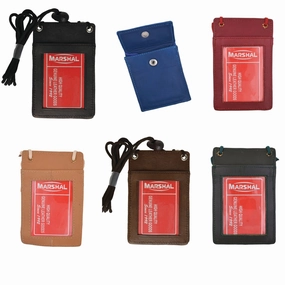 Mega Savings Now Online Deal Frenzy Wholesale Leather Neck Id Badge Credit Card Holder Pouch Wallet Assorted Colors