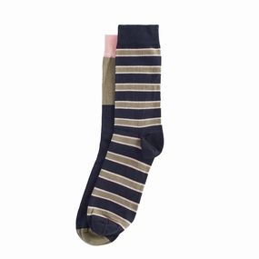 Shop Now Save Barbour Colour Block Socks Gift Set Navy / Olive / Pink