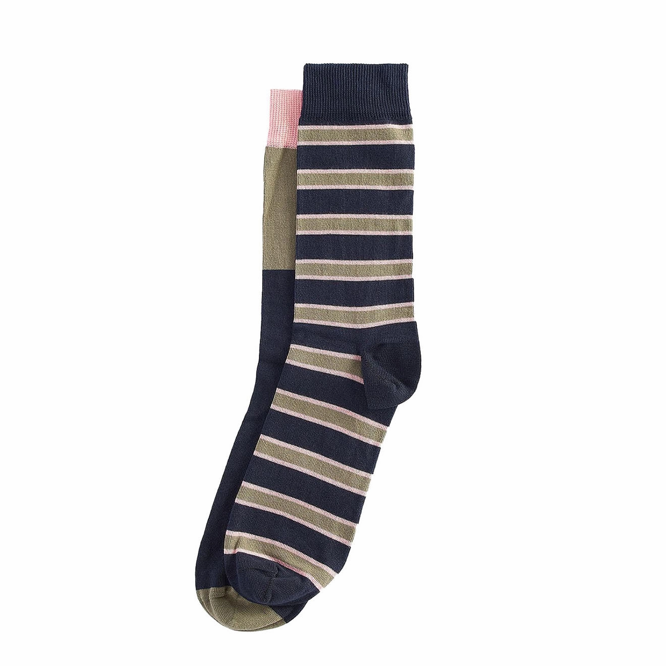 Shop Now Save Barbour Colour Block Socks Gift Set Navy / Olive / Pink