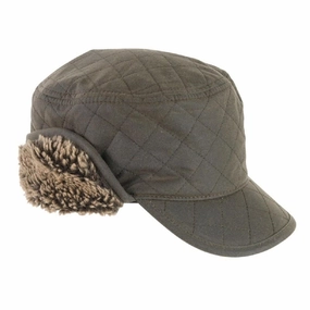 Barbour Stanhope Mens Hunting Cap - Olive Sweet Deal Inside MustShop Sale