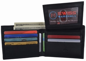 Mega Online Discount Weekend Flash Offer New Swiss Marshall Premium Leather Bifold Men'S Rfid Blocking Removable Credit Card Id Holder Wallet