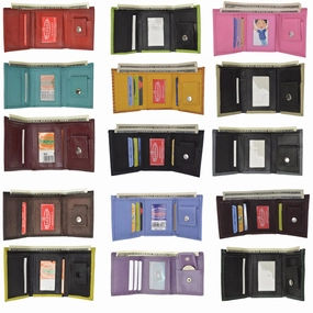 Save Today Only Shop Todays Picks Wholesale Kids Genuine Leather Trifold Wallets Assorted Colors