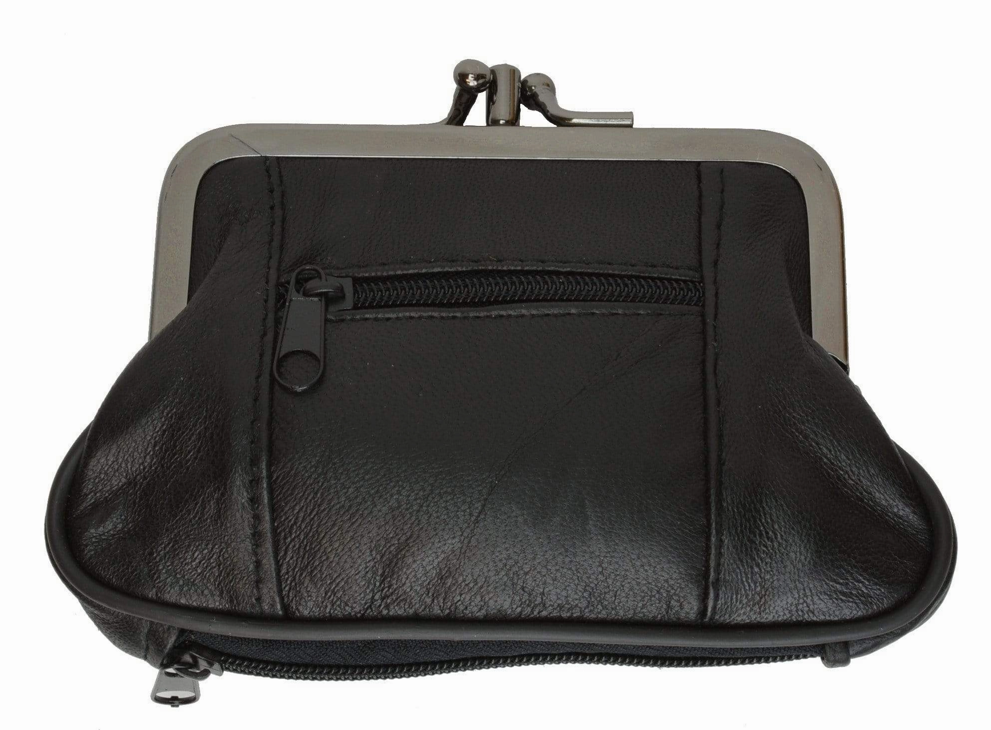 Flash Sale Alert Now Today Only Hot Pick Genuine Leather Change Purse With Zipper Bottom Compartment Y062 (C)