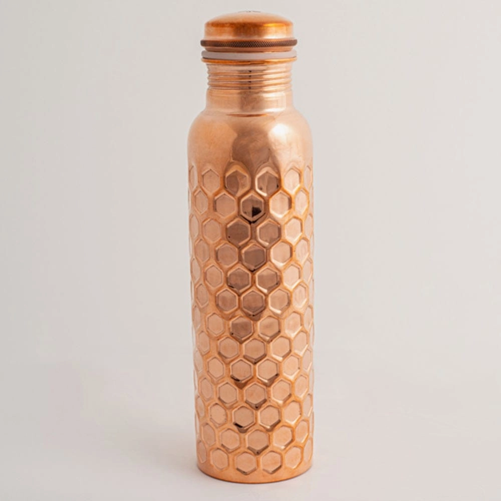 Copper Water Bottle 950Ml - Diamond Hammered Finish Flash Sale Alert Now