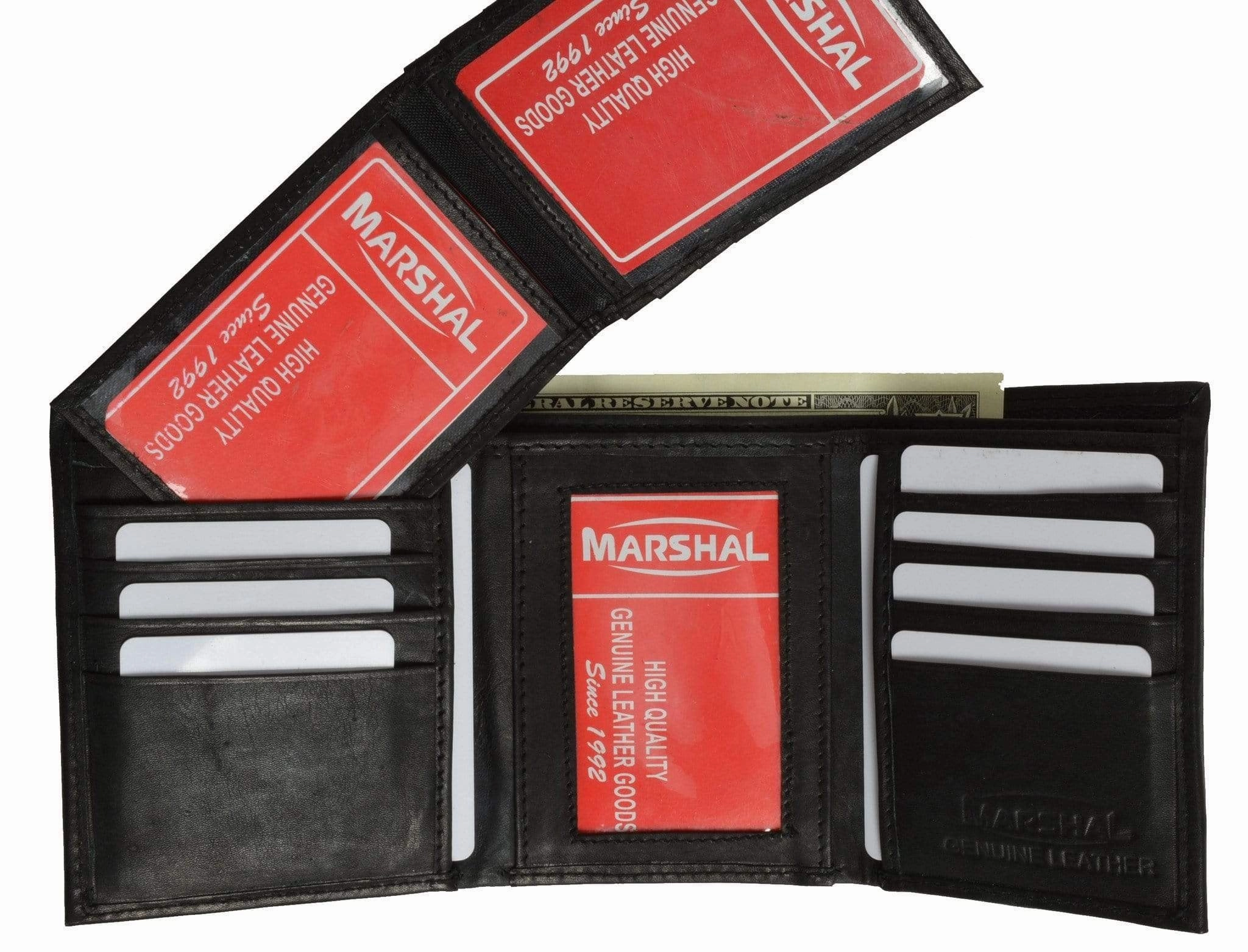 Exclusive Online Discount Cowhide Leather Extra Capacity Trifold Wallet With Detachable Id Flap 1455 Cf