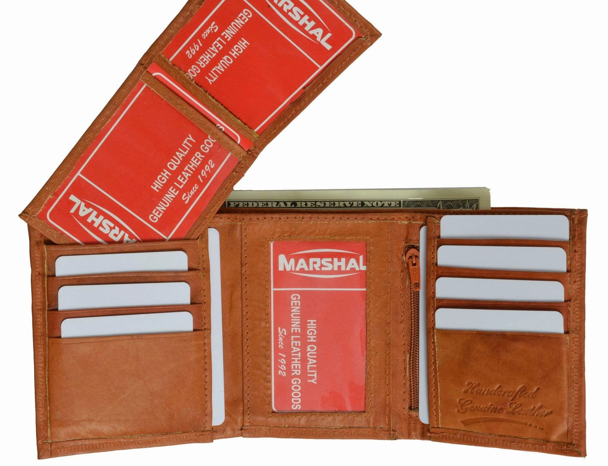 Dont Miss This Steal Hot Pick of the Day Cowhide Leather Extra Capacity Trifold Wallet With Detachable Id Flap 1455 Cf