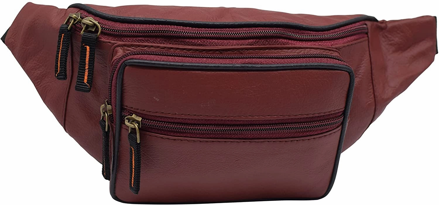 Cowhide Leather Fanny Pack Waist Bag Multifunction Hip Bum Bag Travel Pouch Exclusive Savings Event