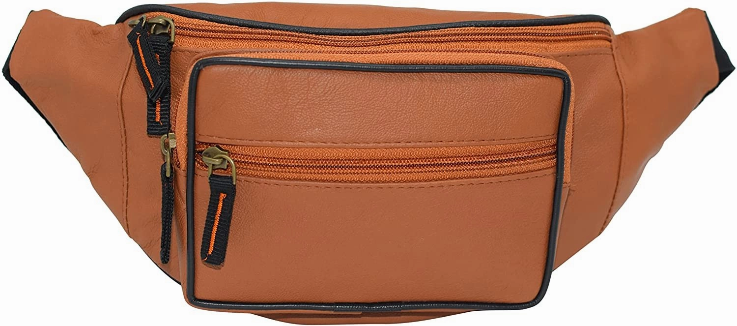 Cowhide Leather Fanny Pack Waist Bag Multifunction Hip Bum Bag Travel Pouch Last Chance Offer Hot Discount Deal