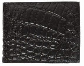 Crocodile Print Cowhide Leather Bifold Wallet With Center Id Window & Credit Card Slots 71152 Cr Exclusive Savings Event