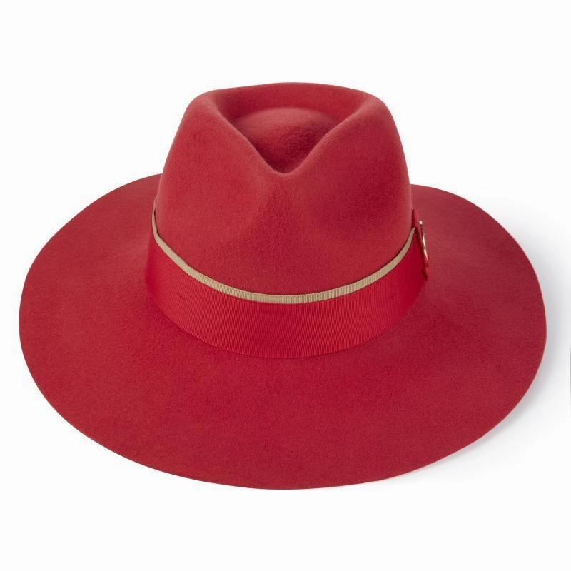 Hicks & Brown Oxley Wide Brimmed Fedora - Berry Hot Pick Online