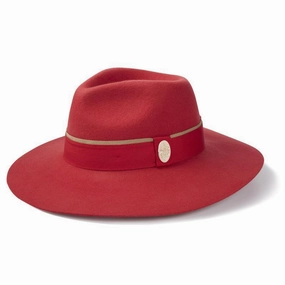 Hot Savings Alert Hicks & Brown Oxley Wide Brimmed Fedora - Berry