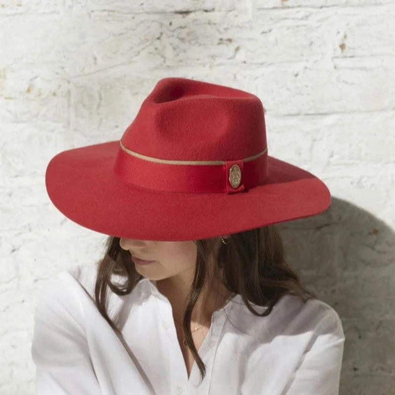 Hicks & Brown Oxley Wide Brimmed Fedora - Berry Todays Special Picks Big Hot Sale