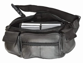 New Large Genuine Leather Waist Bag Fanny Pack With Two Cell Phone Pockets And Six Exterior Pockets 405 (C) MustHave Deal Hot Offer Event