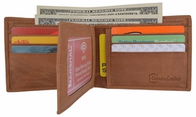 Weekend Flash Offer Shop Save Today Men'S Rfid Blocking Hunter Leather Bifold Multi-Card Id Center Flip Wallet