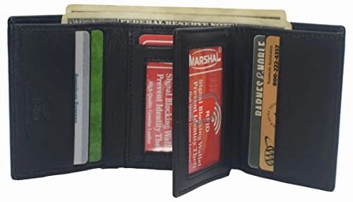 Rfid Blocking Genuine Leather Wallet Extra Capacity Classic Trifold Wallet For Men Shop the Best Deals