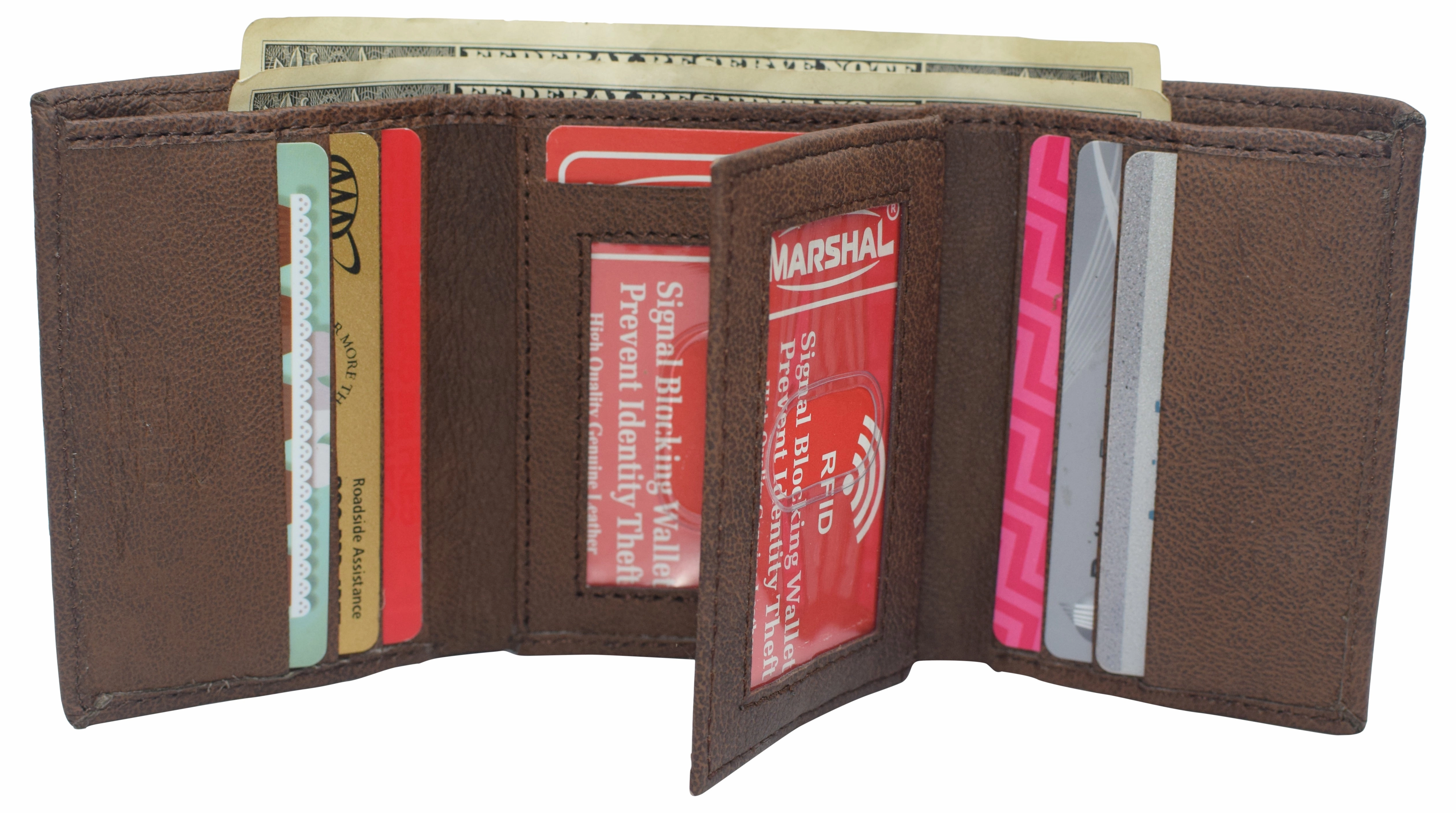 Rfid Blocking Genuine Leather Wallet Extra Capacity Classic Trifold Wallet For Men Shop Hot Deals