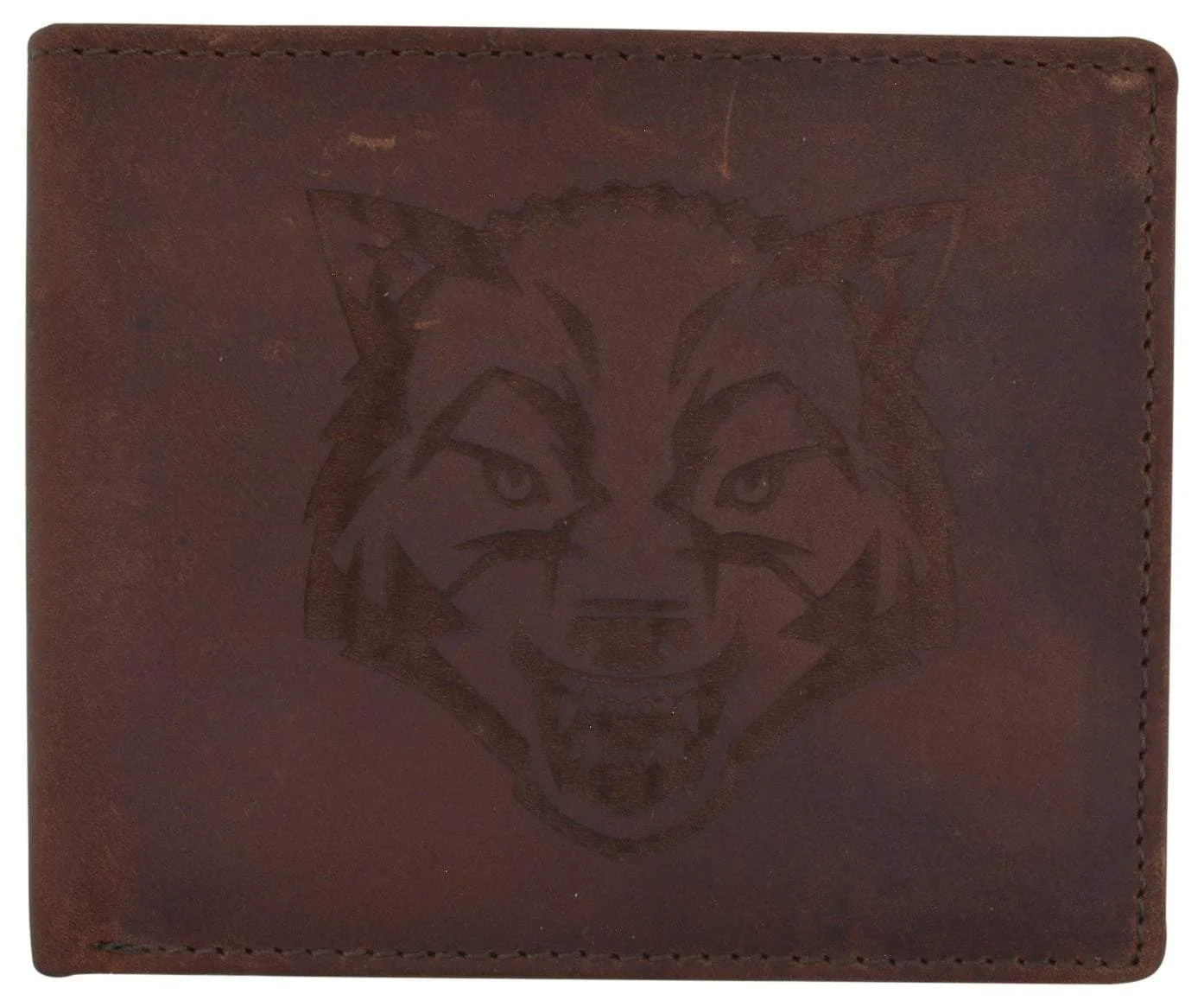 Mens Wolf Logo Rfid Blocking Genuine Leather Card Id Bifold Wallet Weekend Flash Offer Online Exclusive Offer
