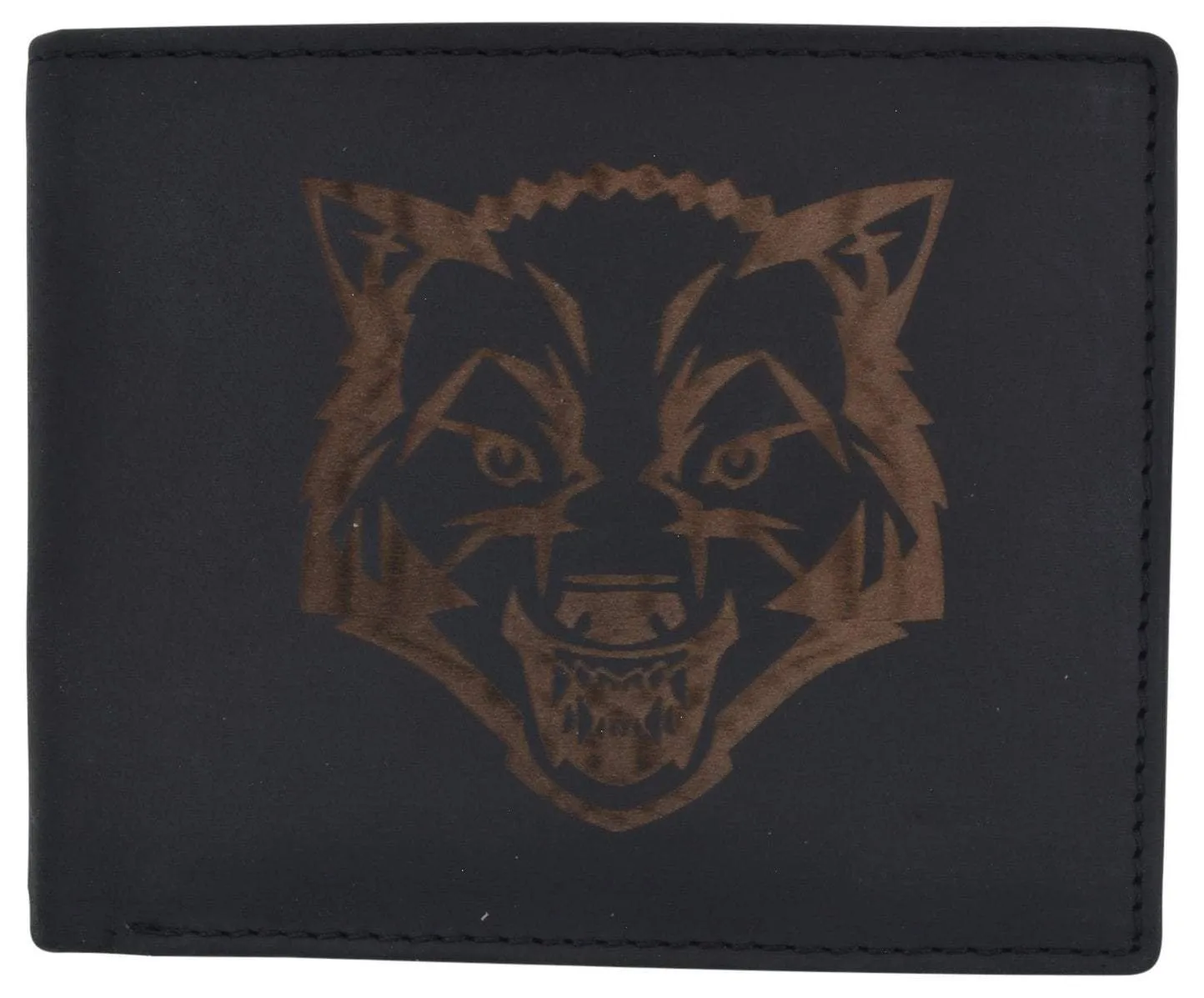 Hot Clearance Now Mens Wolf Logo Rfid Blocking Genuine Leather Card Id Bifold Wallet