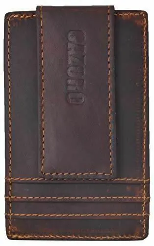 Rfid Blocking Front Pocket Money Clip Vintage Leather Strong Magnetic Slim Wallet Limited Time Offer