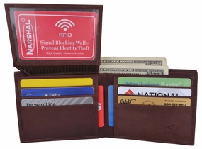 Bifold Men'S Rfid Blocking Genuine Leather Credit Card Id Wallet Trendy Picks Today Mega Savings Now