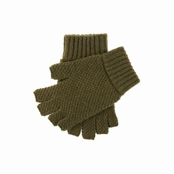 Mega Discount Event Hot Item Clearance Dents Tuckstitch Half-Finger Knitted Gloves - Green
