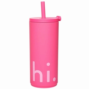 Trending Today Steal Design Letters Travel Drinking Cup With Straw Pink