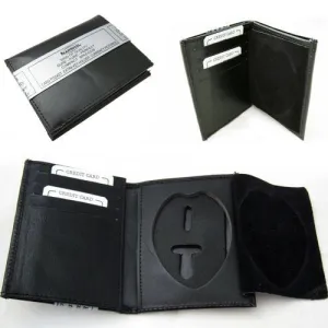 Rfid Leather Wallet Badge Holder Sheriff Officer Id Police Shield Security Black Case Dont Miss This Offer