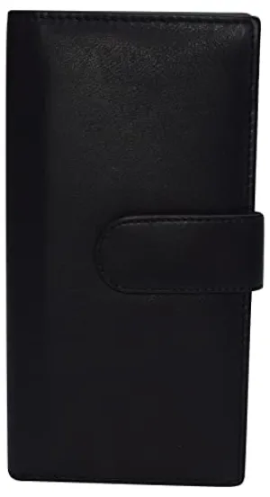 Save Today Only Real Leather Checkbook Cover Rfid Wallets For Women Duplicate Check With Snap Closure