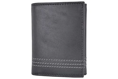 Cazoro Real Leather Wallets For Men Rfid Blocking Slim Trifold Wallet With Card Slots & Id Window Trendy Picks Today