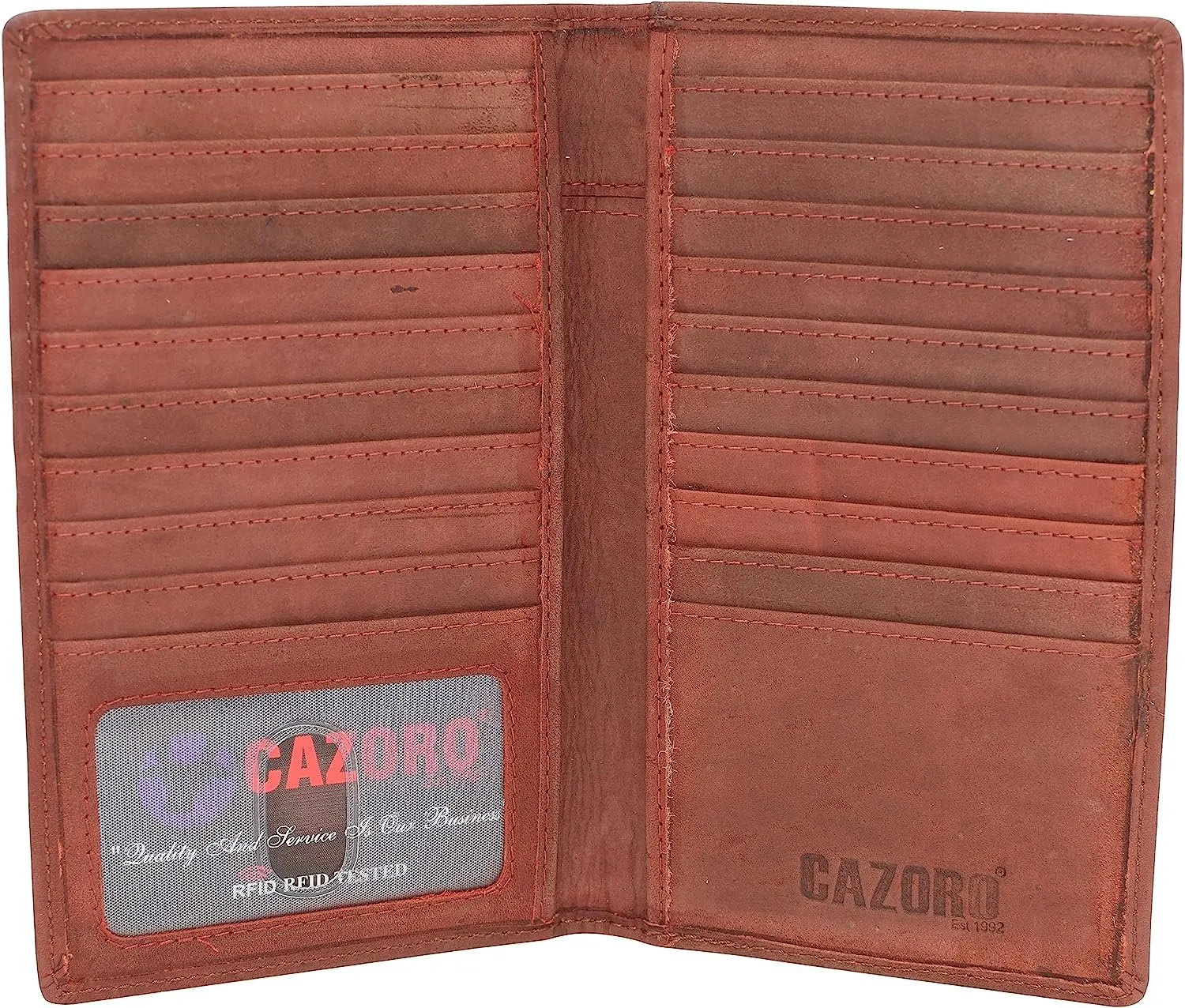Perfect Gift Sale Rfid Blocking Premium Vintage Leather Long Bifold Credit Card Id Wallet