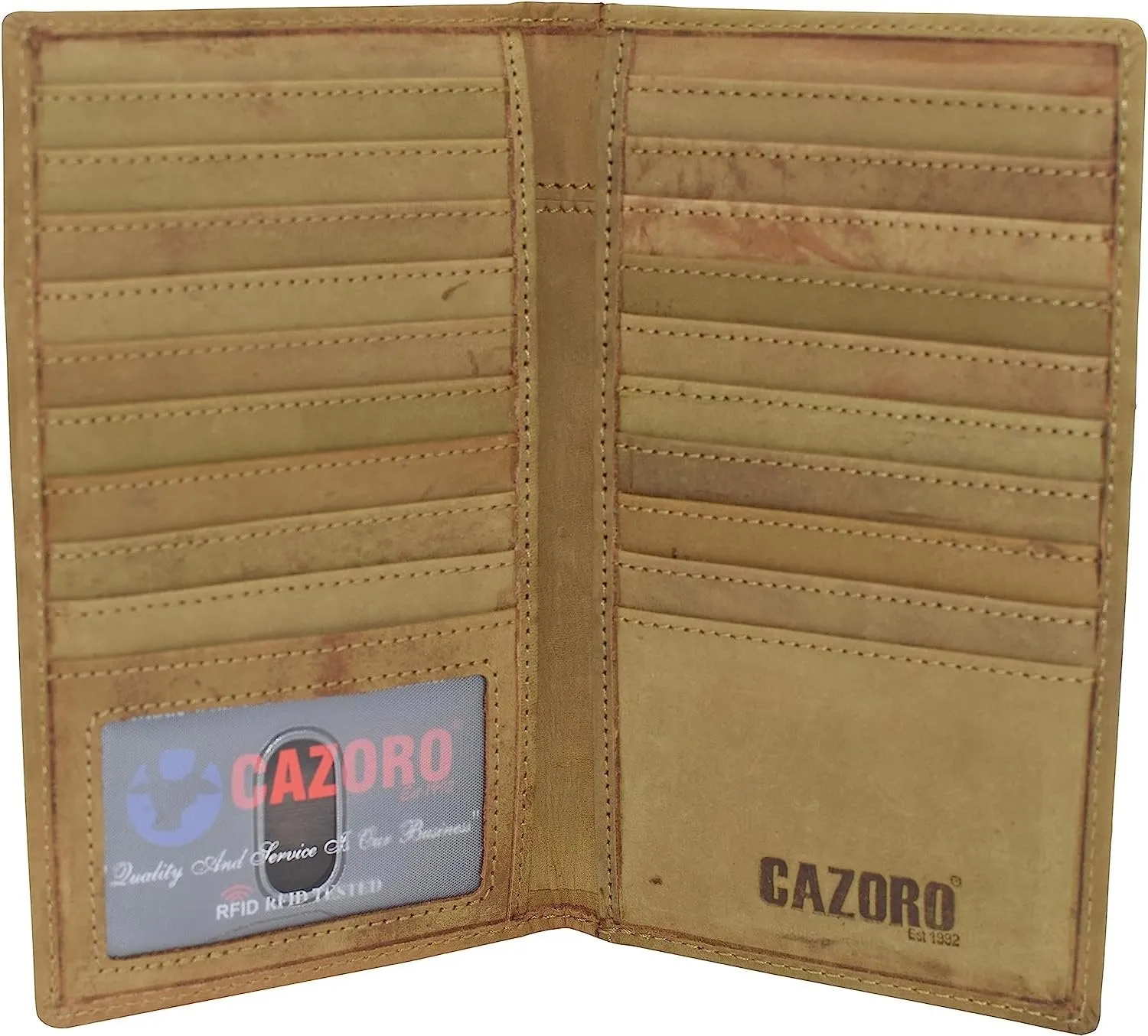 Rfid Blocking Premium Vintage Leather Long Bifold Credit Card Id Wallet Price Drop Frenzy