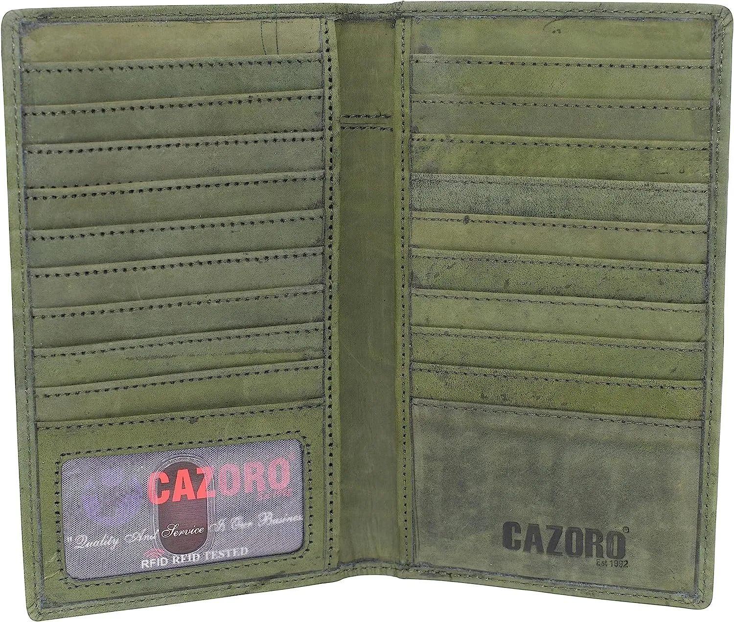 Daily Deal Frenzy Surprise Discount Today Rfid Blocking Premium Vintage Leather Long Bifold Credit Card Id Wallet