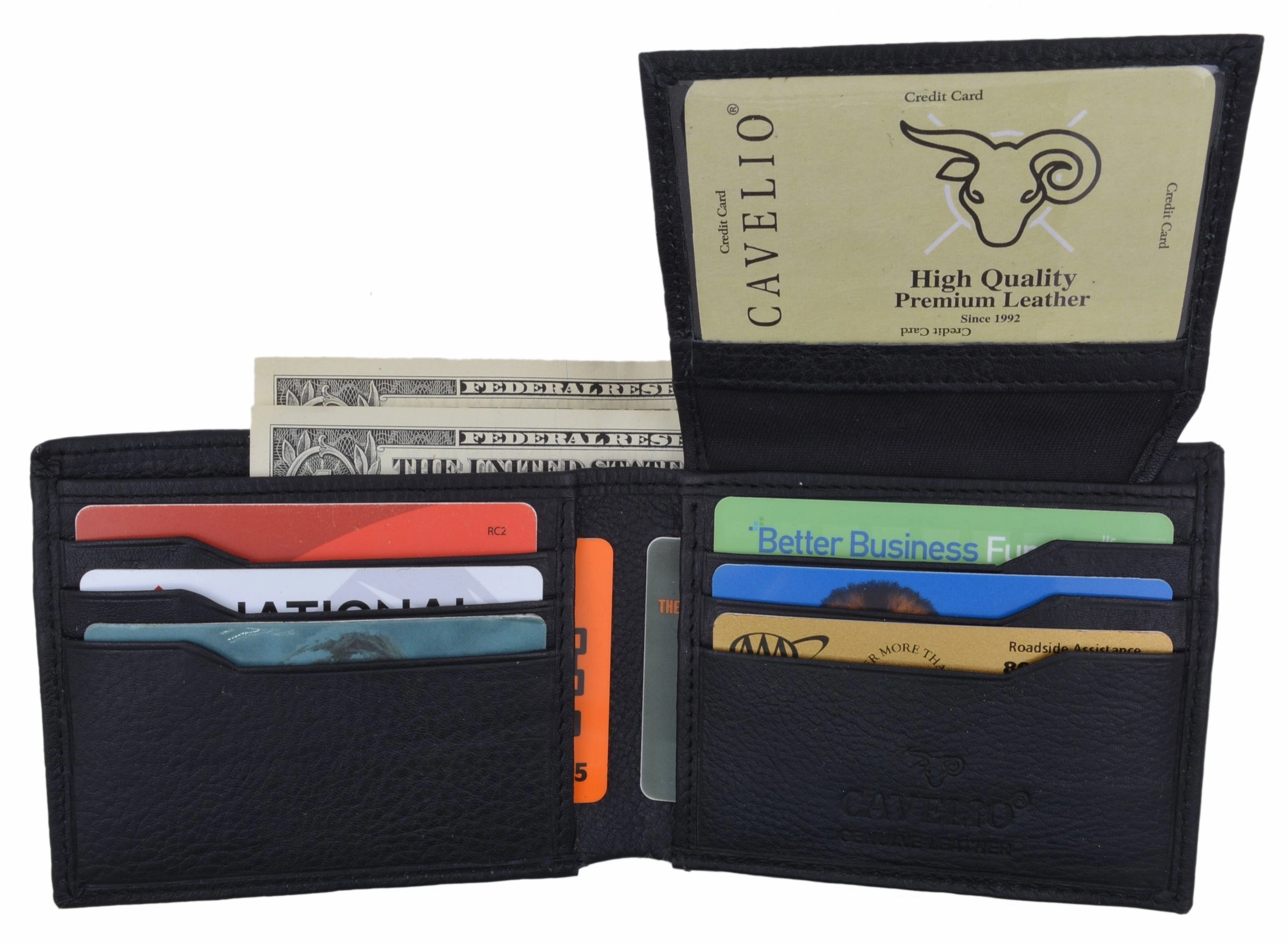 Daily Special Offer Grab Your Hot Pick Cavelio Flap-Up Id Credit Card Holder Bifold Men'S Premium Leather Wallet