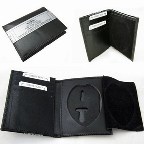 Rfid Leather Wallet Badge Holder Sheriff Officer Id Police Shield Security Black Case Dont Miss This Offer