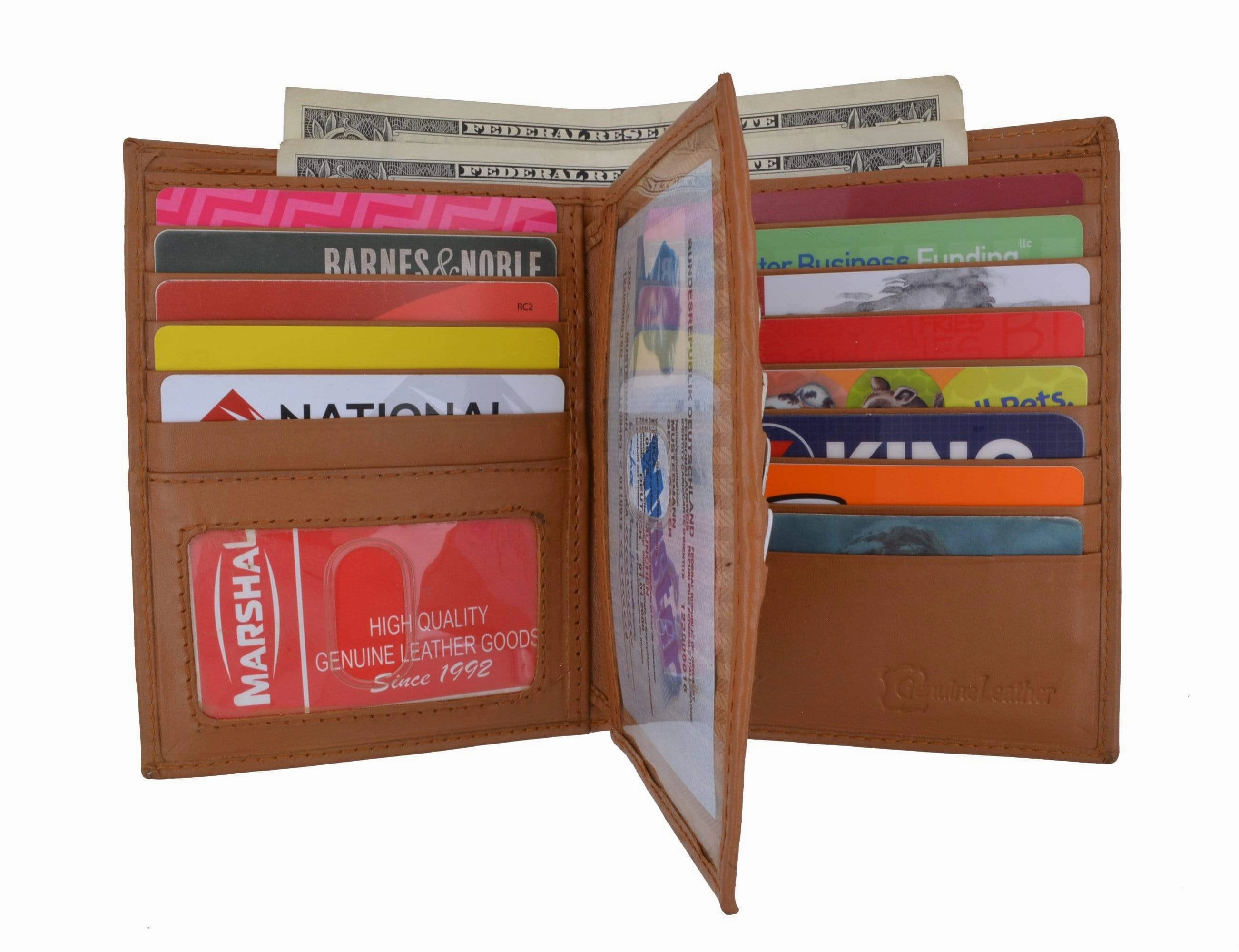 Hot Pick Online Men'S Hipster Bifold Genuine Leather Multi-Card Id Holder European Wallet