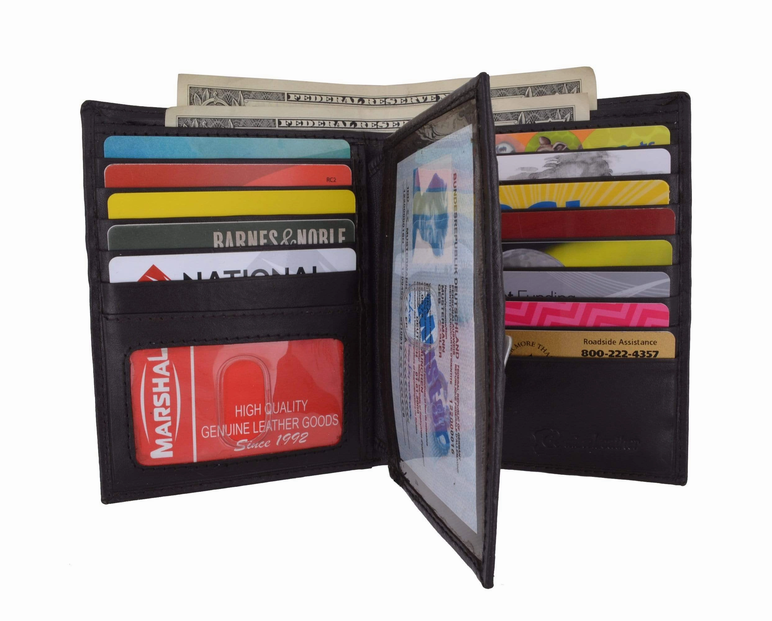 Best Deal Alert Sale Ending Soon Men'S Hipster Bifold Genuine Leather Multi-Card Id Holder European Wallet