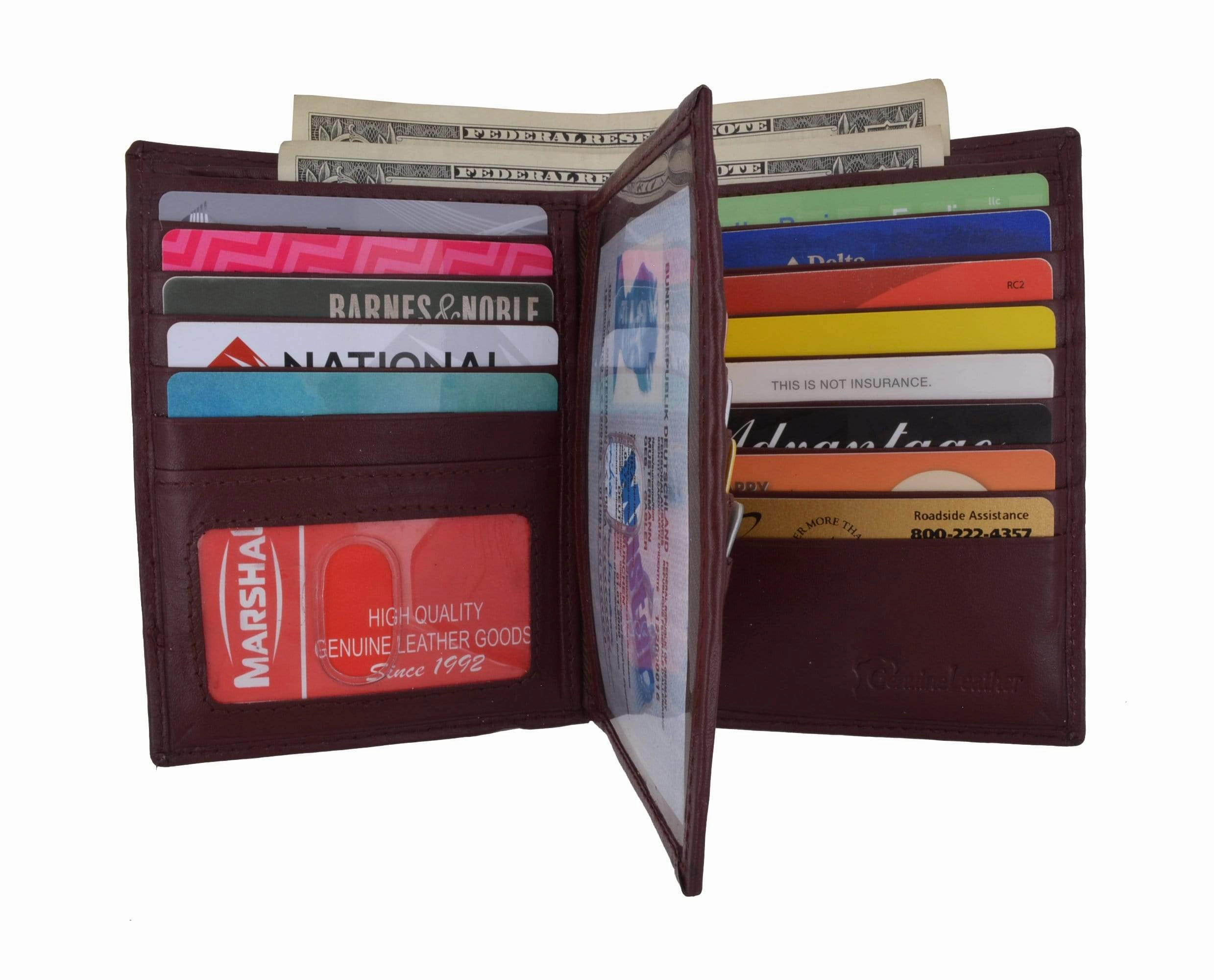 Men'S Hipster Bifold Genuine Leather Multi-Card Id Holder European Wallet Trending Hot Deal Best Seller Deal