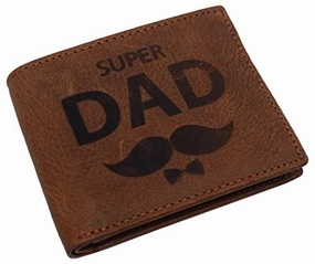Super Dad Engraved Men'S Real Leather Rfid Blocking Bifold Classic Wallet Price Slash Today Big Savings Event