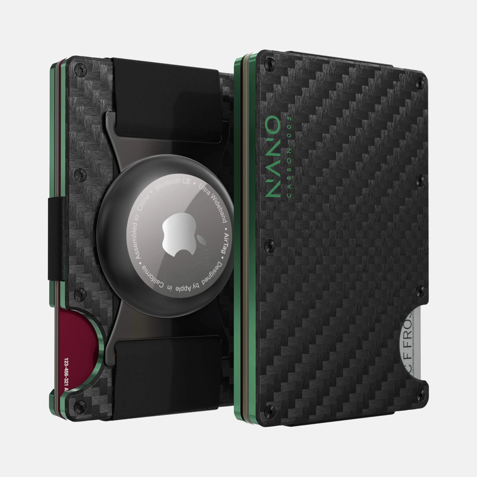 005 Airtag Cash Strap Wallet (Stealth Black/Viper Green) Big Sale Today