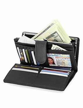 Today Only Steal Trending Today Steal Genuine Leather Wallets For Women- Embossed Accordion Clutch Rfid Wallet With Id Window