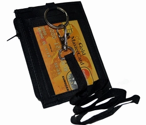 Leather Id Card Badge Holder Neck Pouch Ring Wallet With Strap New Black Marshal Todays Trending Deals