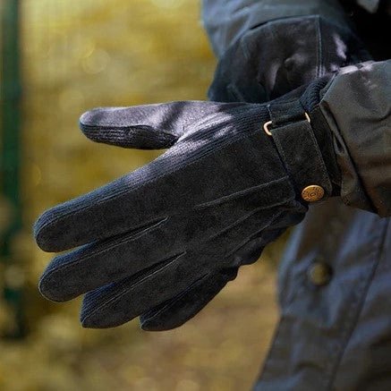 MustHave Deal Grab Your Savings Dents Mens Lined Suede Gloves - Black