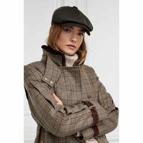Holland Cooper Baker Boy Ladies Cap - Green Wax Shop Hot Deals