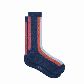 Paul Smith Vertical Stripe Socks Dark Blue Dont Miss This Steal
