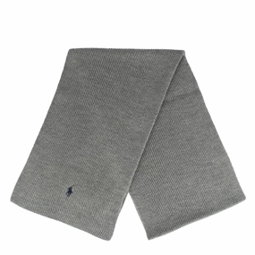 Perfect Gift Offer Hot Sale Today Polo Ralph Lauren Merino Wool Scarf Fawn Grey Heather