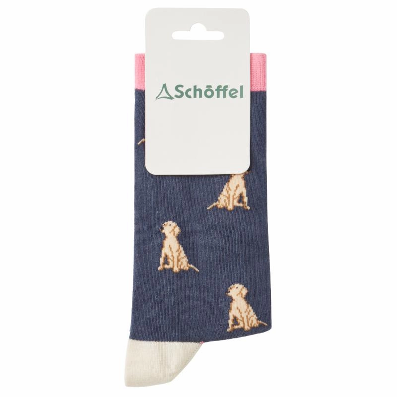 Instant Savings Deal Schoffel Ladies Cotton Sock - Navy Labrador