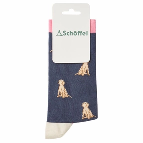 Instant Savings Deal Schoffel Ladies Cotton Sock - Navy Labrador